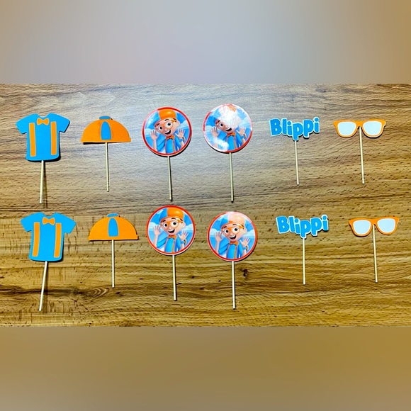 Party Supplies Blippi Cardstock Cupcake Toppers Poshmark